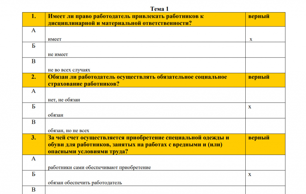 Экзаменационный материал по охране труда
